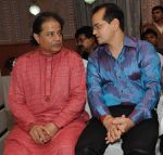 Anup Jalota with Champak Jain at the launch of Ravindra Jain_s devotional album by Venus Worldwide Entertainment Pvt. Ltd on 3rd Aug 2012.JPG
